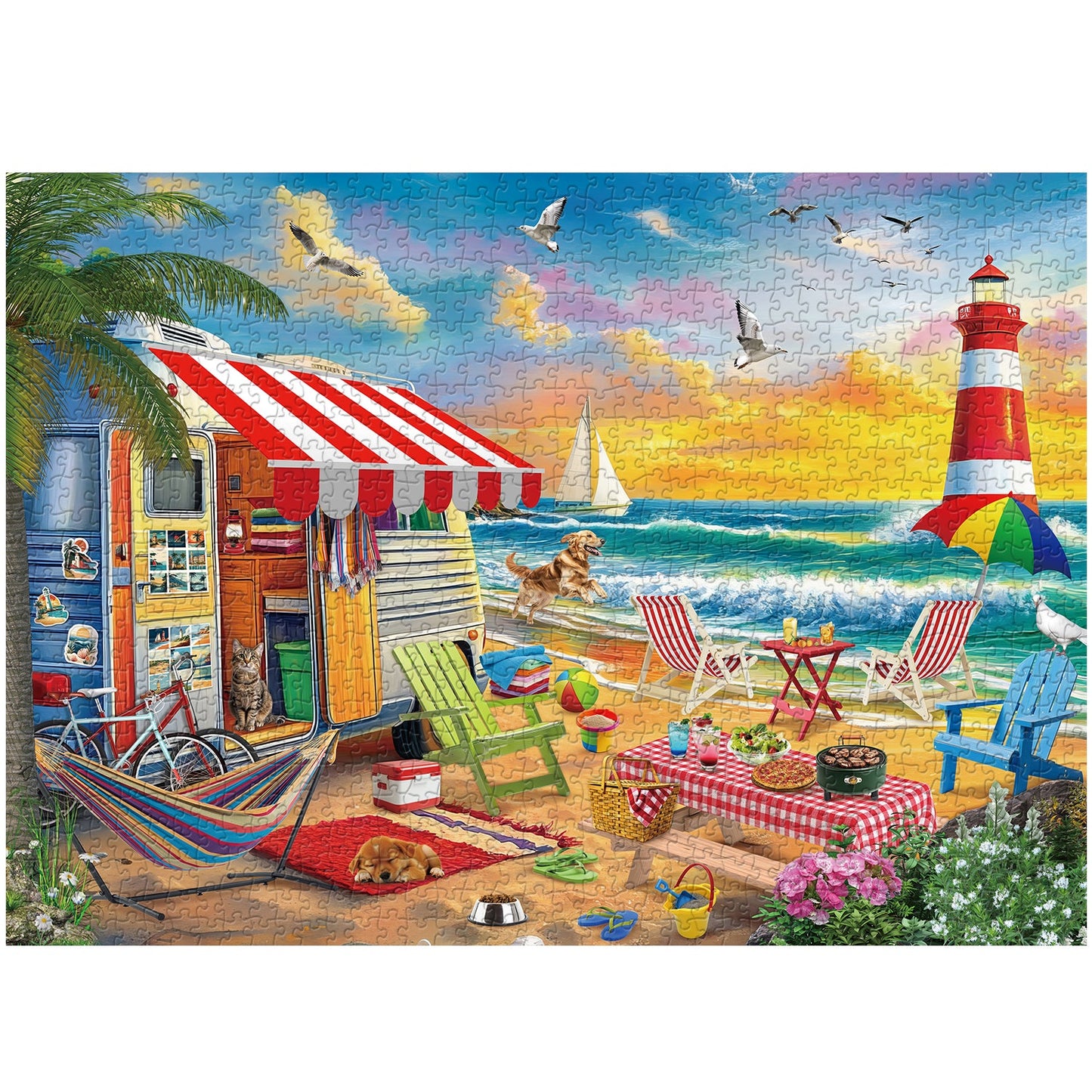 Seaside Camping Jigsaw Puzzle 1000 Pieces