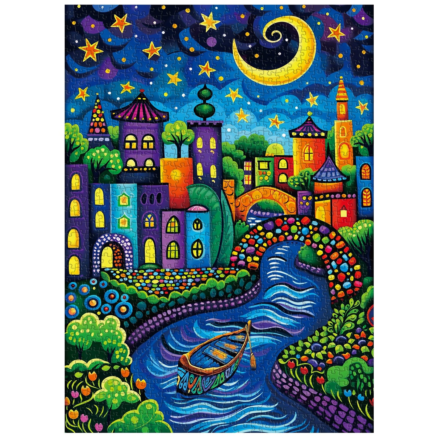 Colorful Village Jigsaw Puzzle 1000 Pieces