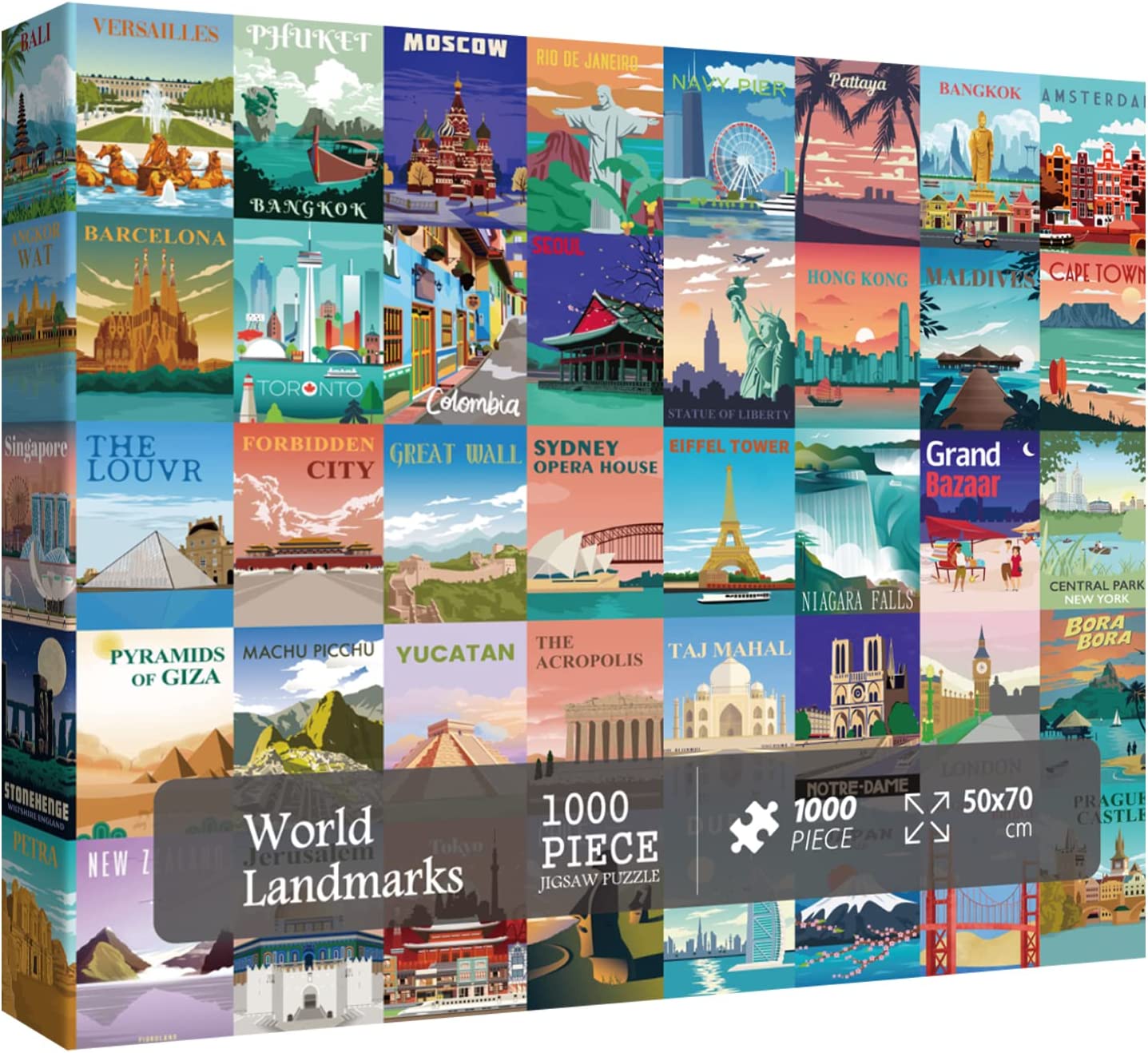 World Landmarks Travel Jigsaw Puzzle 1000 Pieces