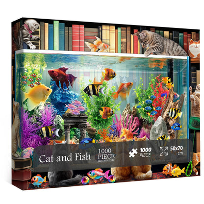 Cat and Fish Jigsaw Puzzle 1000 Pieces