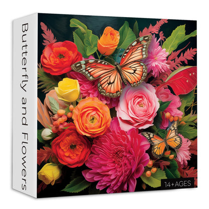 Butterfly and Flowers Jigsaw Puzzle 1000 Pieces