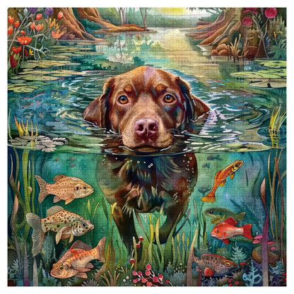 Pond Puppy Jigsaw Puzzle 1000 Pieces