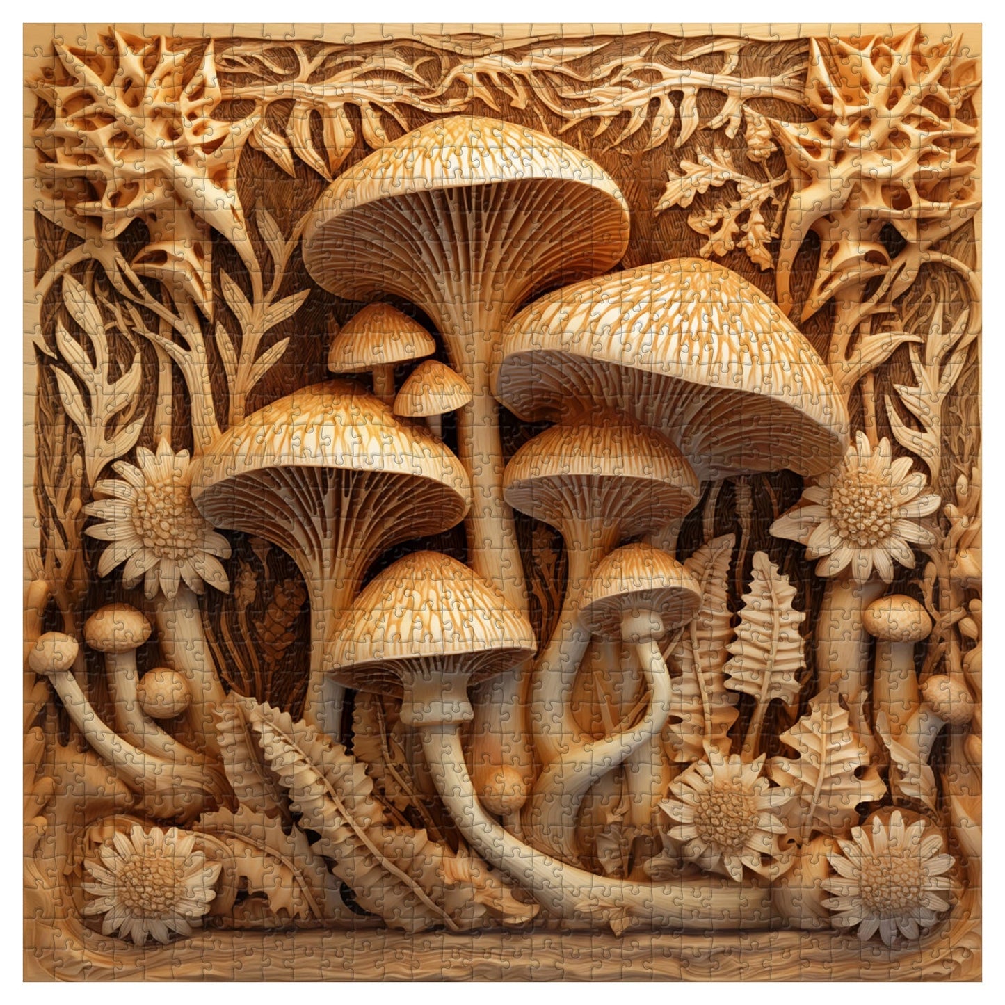 3D Mushroom Relief Jigsaw Puzzle 1000 Pieces