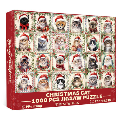 Christmas Cat Jigsaw Puzzles 1000 Pieces