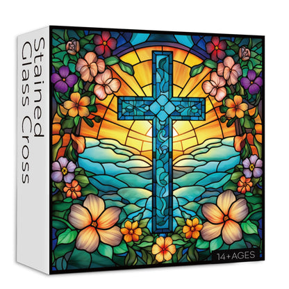 Cross Stained Glass Jigsaw Puzzle 1000 Pieces