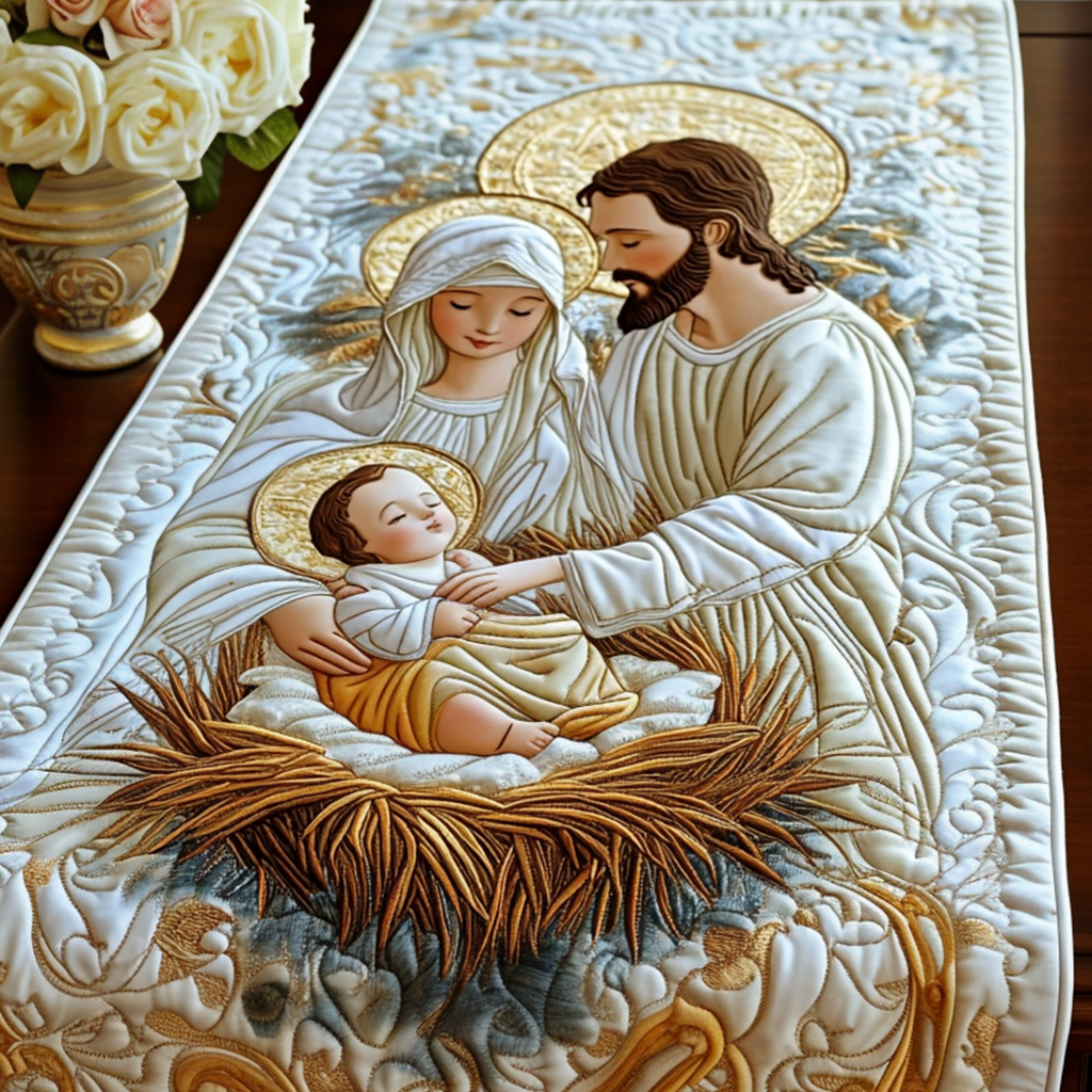 Bethlehem Starlight Quilted Table Runner NCU0NT1424