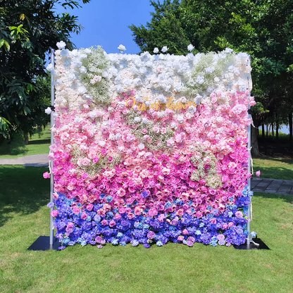 🌸Handmade Roll-Up Fabric Flower Wall (With Stand)