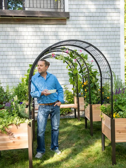 2' x 4' Arch Trellis with Planter Boxes