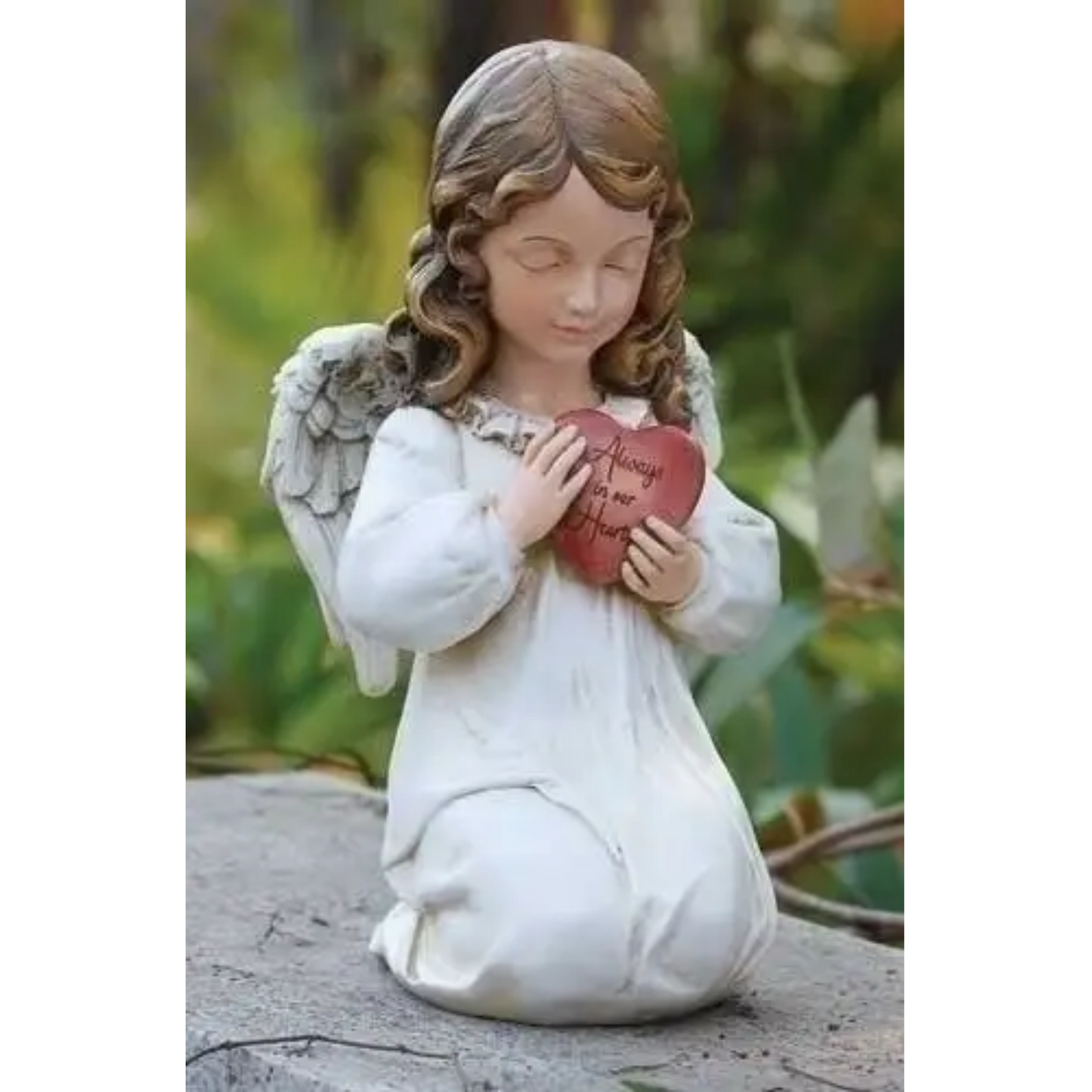 Memorial Angel Figure Always In Our Hearts For Garden Patio Or Home