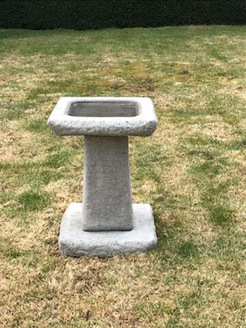 Stunning Stone Chunky Square Garden Bird Bath