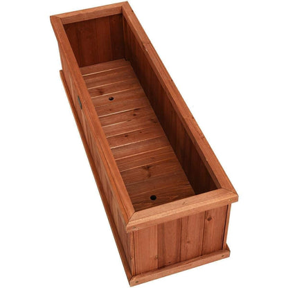 Wooden Raised Garden Bed Window Mounted Planter Box