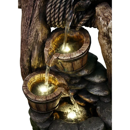 Resin Well 2 Pouring Pails Fountain with Light