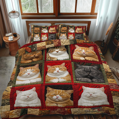 Slumbering Feline 3-Piece Quilted Bedding Set NCU0TL1060