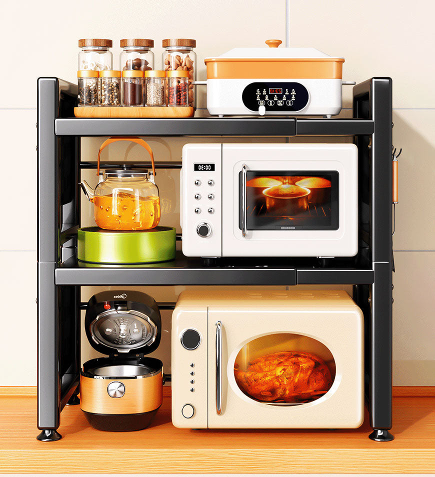 3-Tier Expandable Microwave Shelf for Kitchen Counter