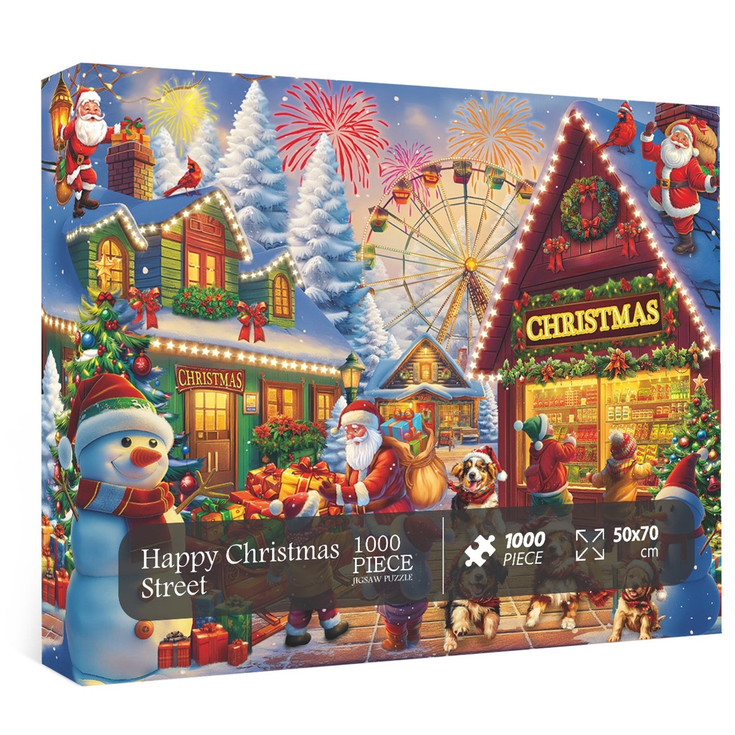 Happy Christmas Street Jigsaw Puzzle 1000 Pieces