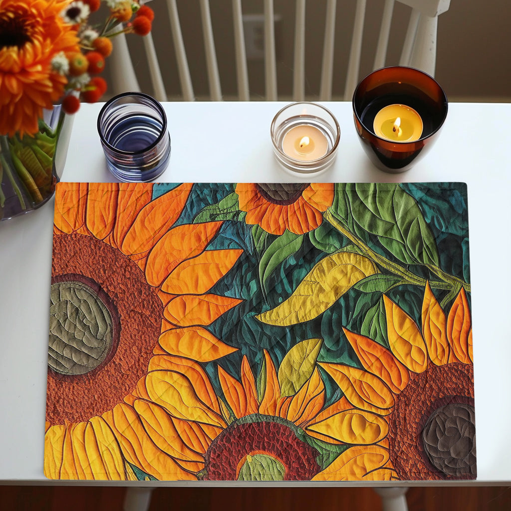 Artistic Sunflower Quilted Place Mat NCU0TL199