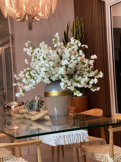 Goddess Vase with White Cherry Blossoms