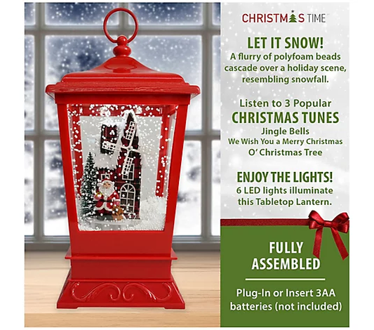 Christmas Time 15.5-In. Musical Snowy Tabletopantern