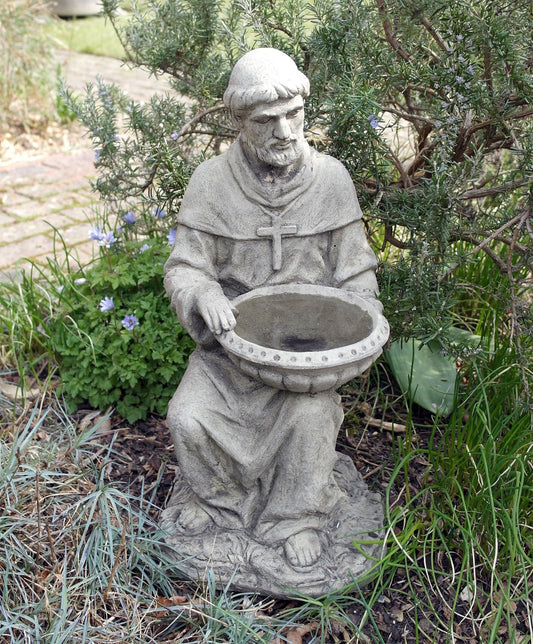 St. Francis Stone Garden Birdbath