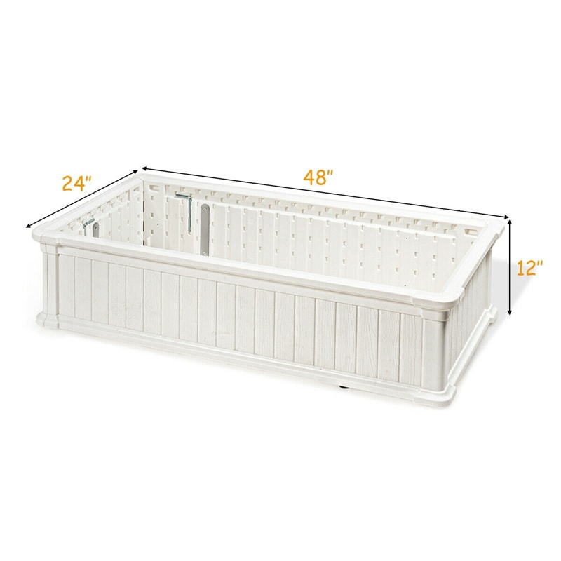 2 PCS Raised Garden Bed Outdoor Rectangle Plant Box