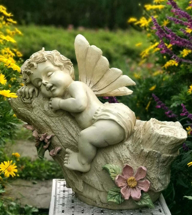 Large Angel Flowerpot, Resin Statue for Garden, Creative Modern Statue for Garden Ornaments, Villa Outdoor Decor Gardening Ideas