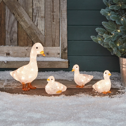 Set of 3 Acrylic Duckling Christmas Figures