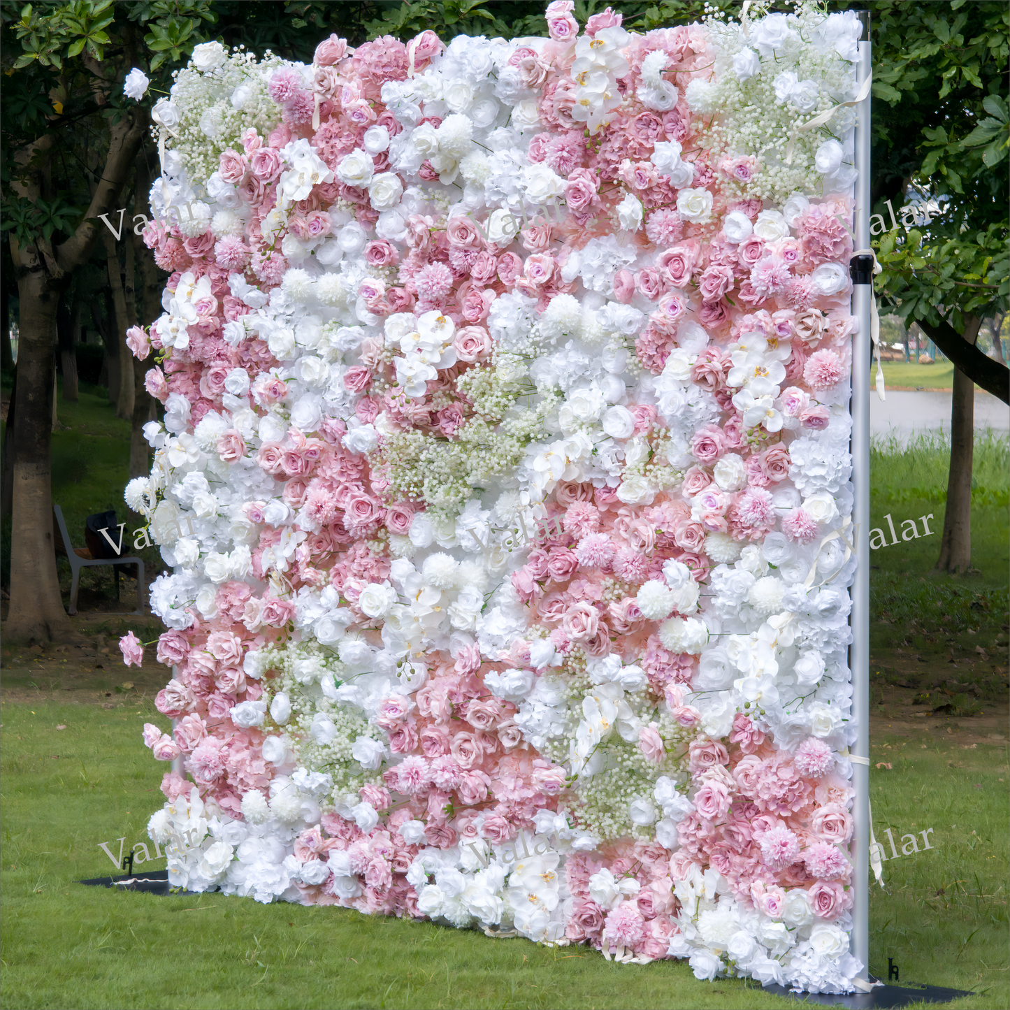 5D Roll-Up Flower Wall Backdrop for Wedding & Party Celebration Decor-1