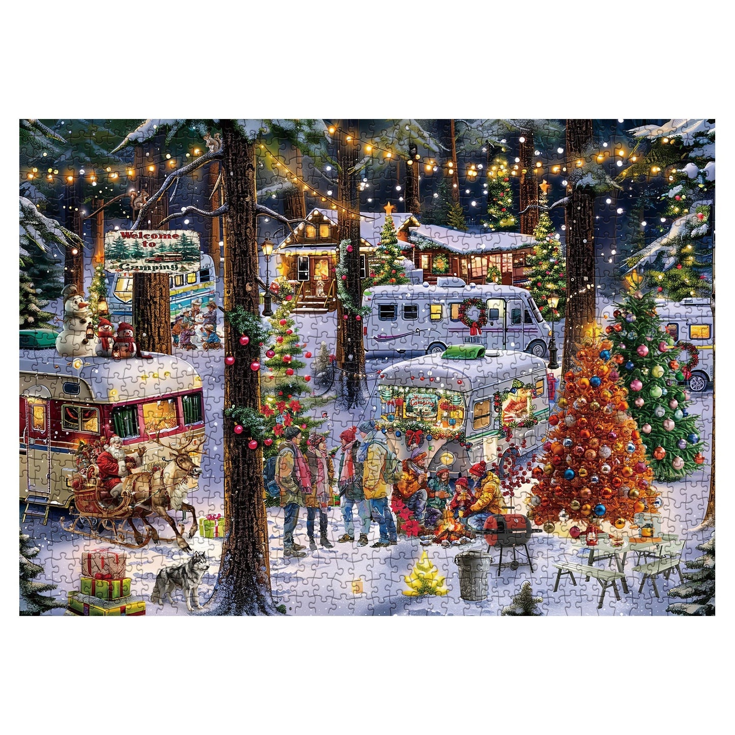 Christmas Camping Jigsaw Puzzle 1000 Pieces