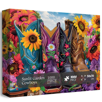 Sunlit Garden Cowboys Jigsaw Puzzle 1000 Pieces