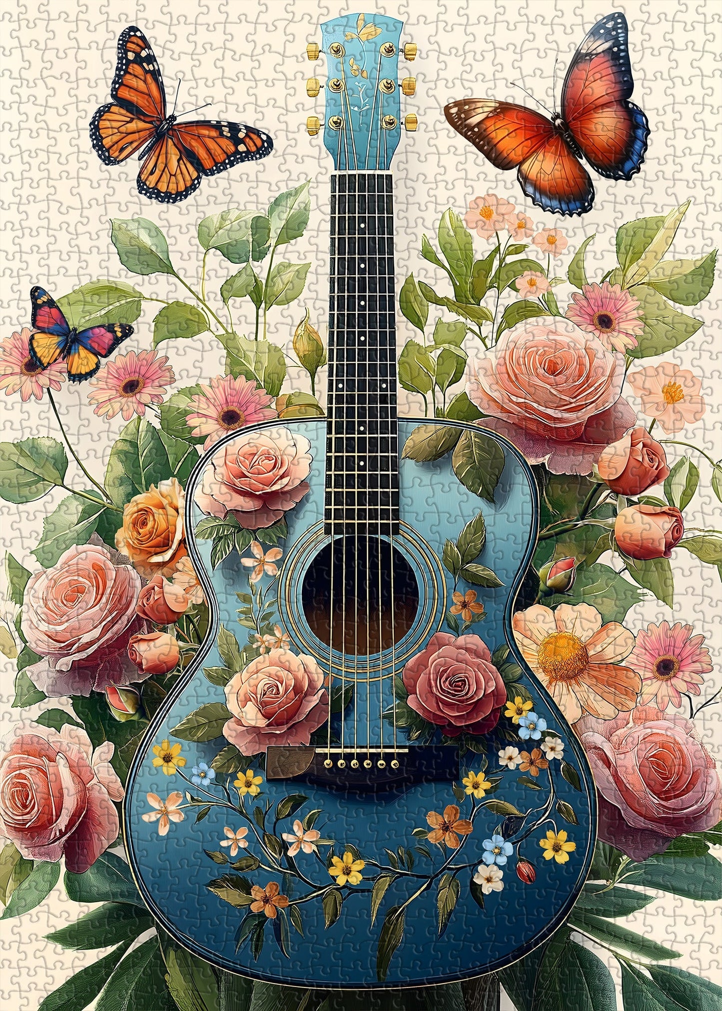 Guitar in Bloom Jigsaw Puzzle 1000 Pieces