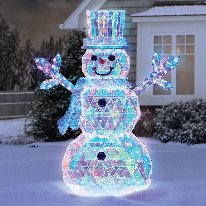 6' Pre-Lit Prismatic Snowman