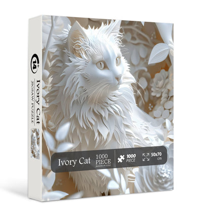 3D Ivory Cat Jigsaw Puzzle 1000 Pieces