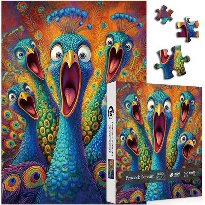 Peacock Scream Jigsaw Puzzle 1000 Pieces