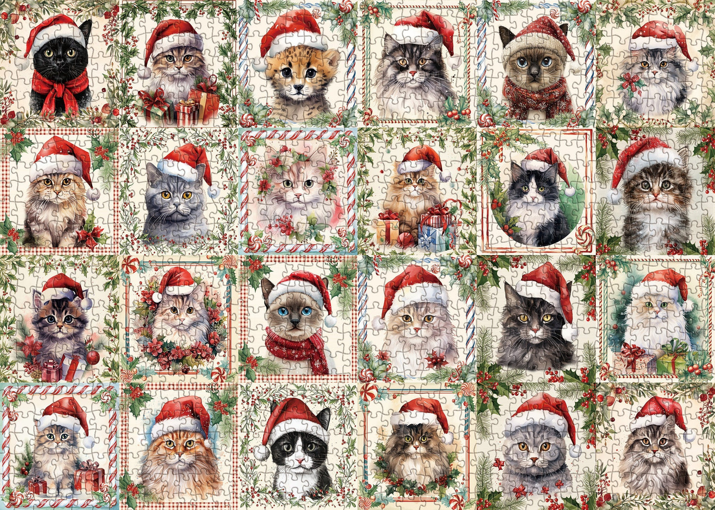 Christmas Cat Jigsaw Puzzles 1000 Pieces