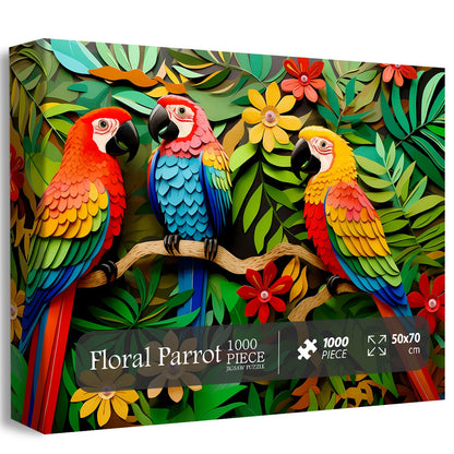 Floral Parrot Jigsaw Puzzle 1000 Pieces