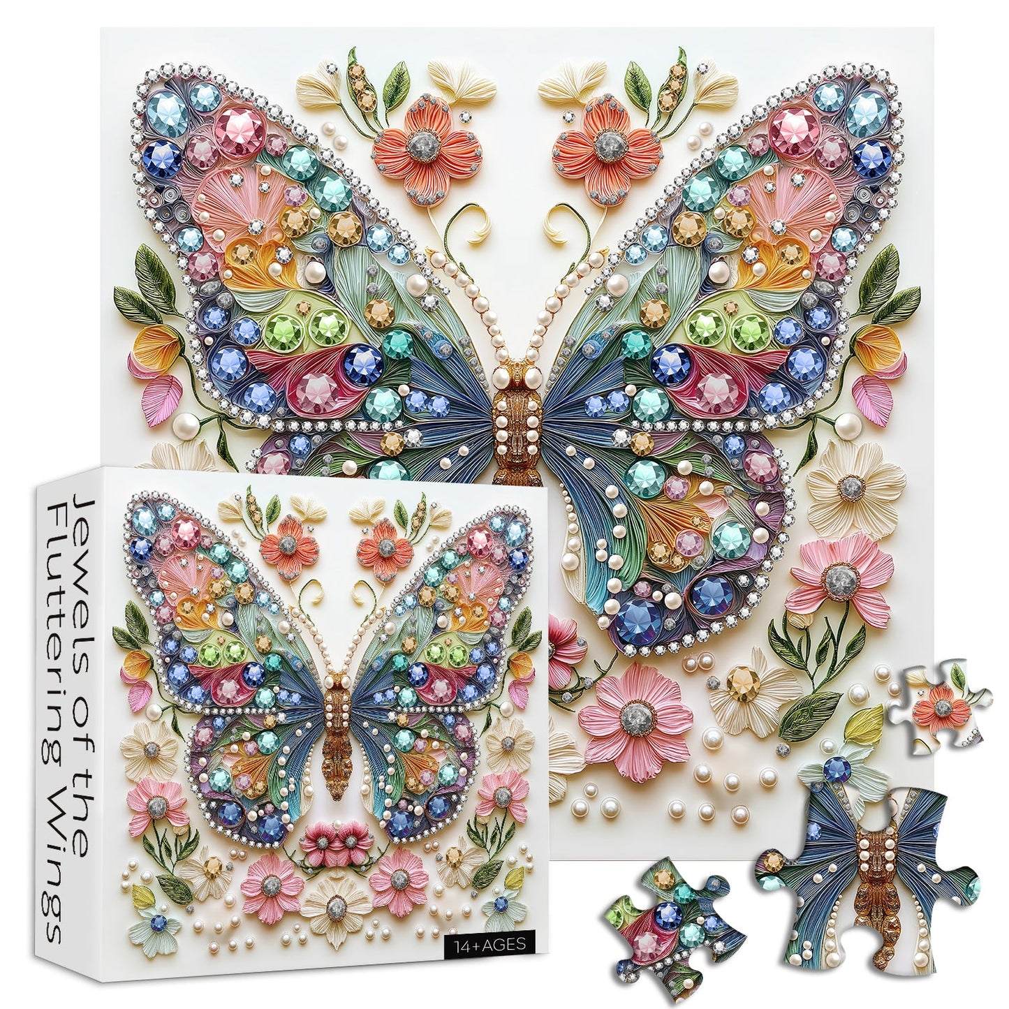 Jewels of the Fluttering Wings Jigsaw Puzzle 1000 Pieces