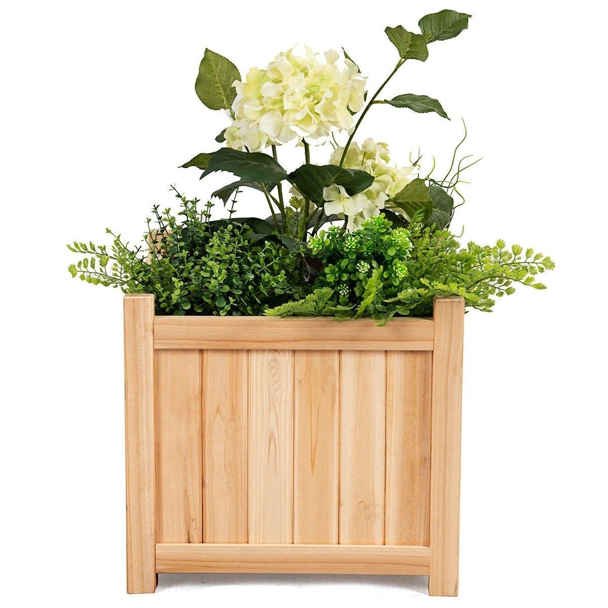 Folding Raised Garden Bed Square Wood Planter Box