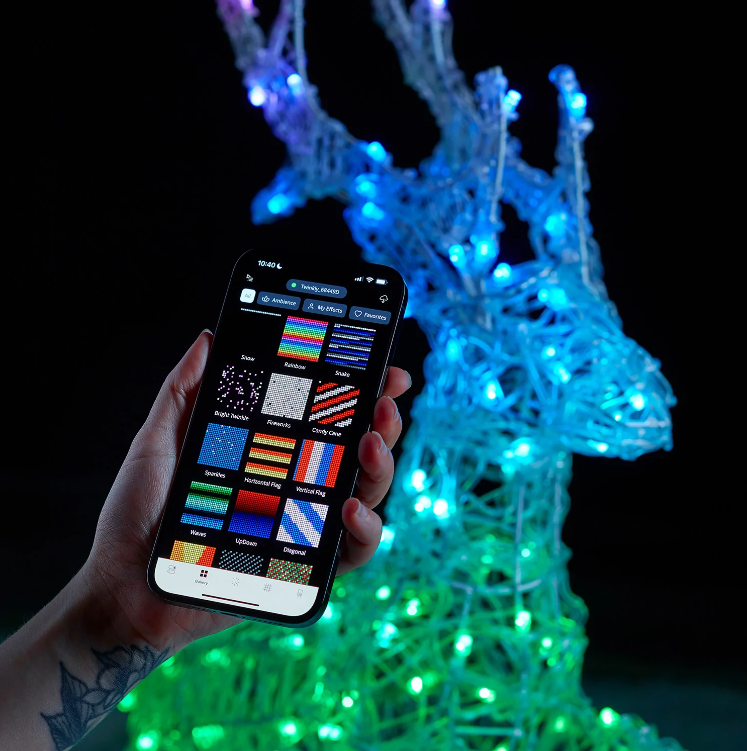 Smart Control Lighting Reindeer and Sleigh Christmas Decoration- Solar energy storage function