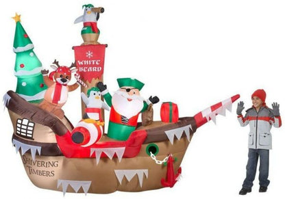 Christmas-8 ft h inflatable giant christmas pirate ship scene