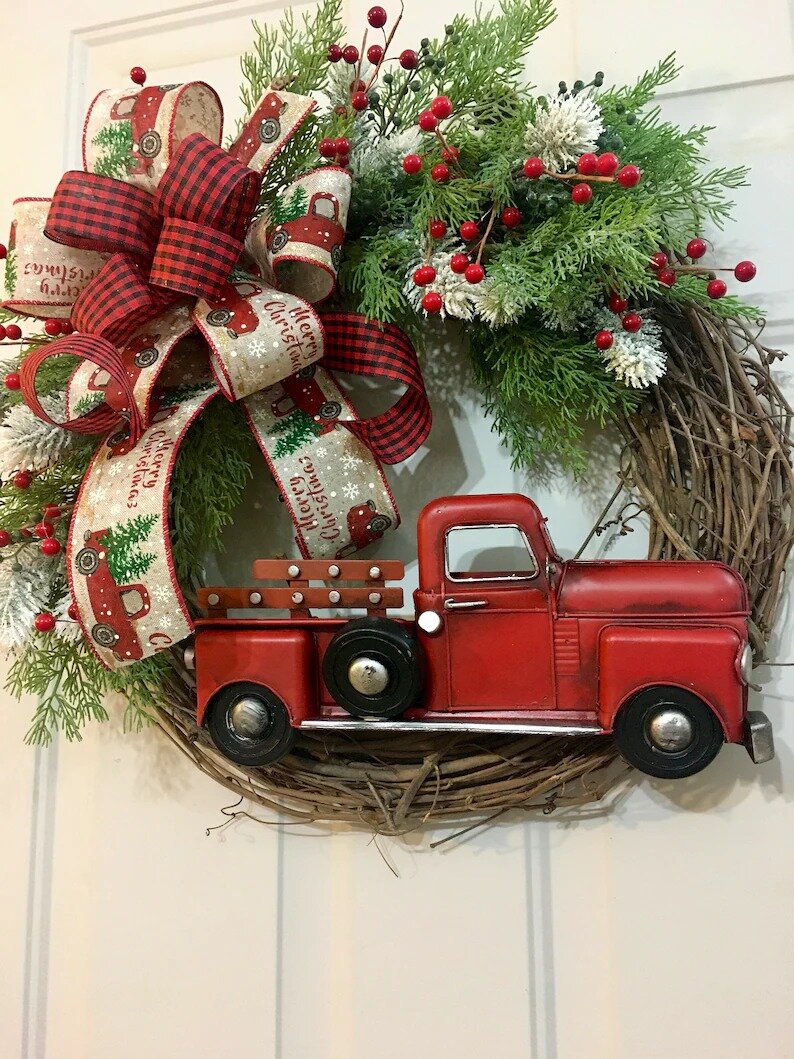 Red Truck Christmas Wreath