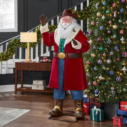 6 ft. Animated Cowboy Santa