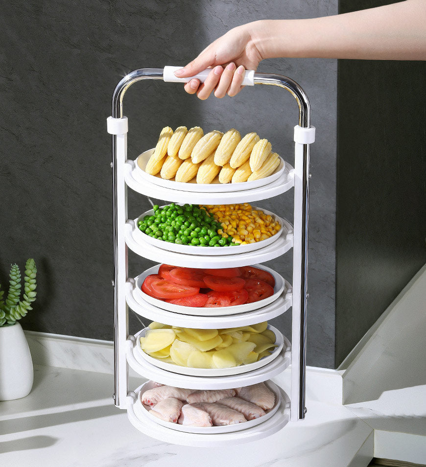 5 Tier Vegetable Storage Tray Plate Rack for Kitchen Counter F76