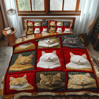 Cozy Cat Dreams 3-Piece Quilted Bedding Set NCU0TL1061