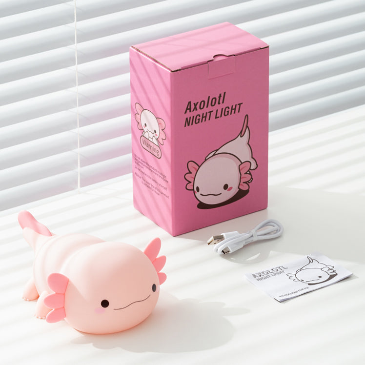 Axolotl Squishy Silicone LED Night Light - Perfect Gift for Kids and Girls