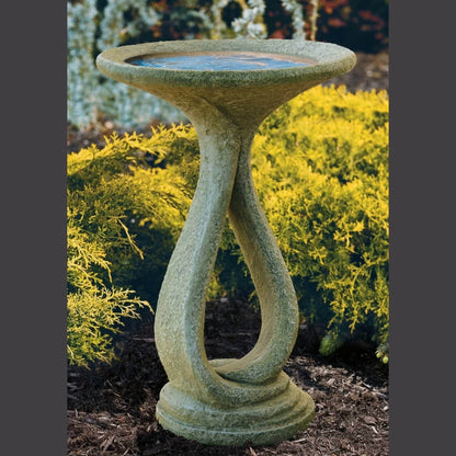 Ribbon 1-Piece Concrete Bird Bath