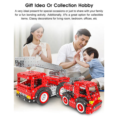 1375Pcs DIY Metal Assembly Toy Fire Engine Model Fire truck combination