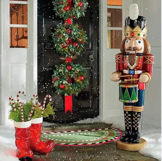 8' Giant Sized Animated Nutcracker with Drums-B