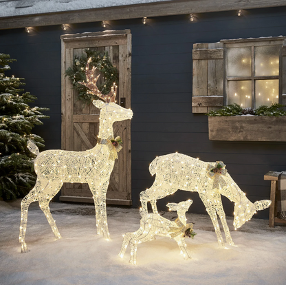 Harewood White Spun Cotton Stag Light Up Reindeer 31v