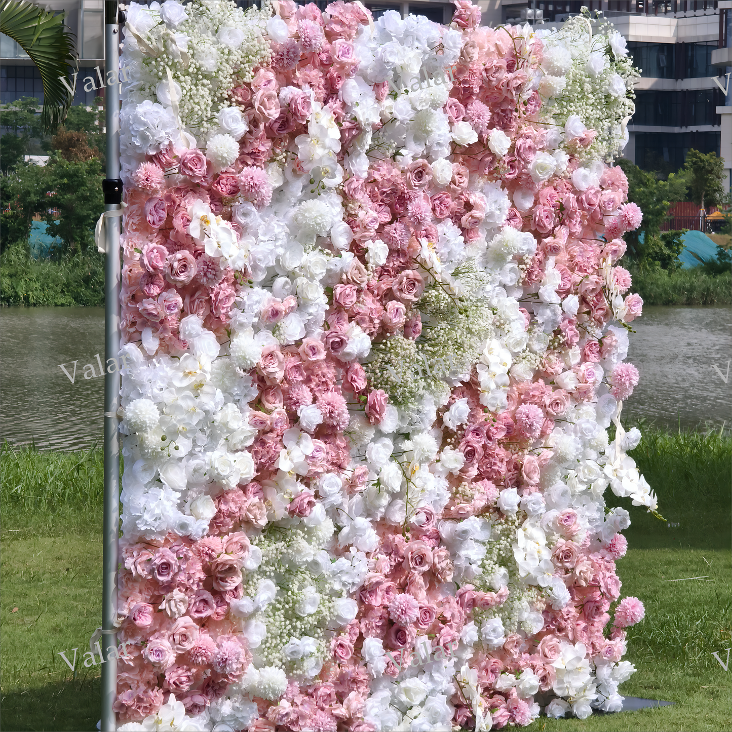 5D Roll-Up Flower Wall Backdrop for Wedding & Party Celebration Decor-1