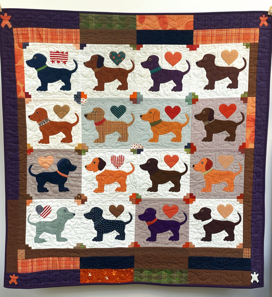 Sausage Dog Snuggles Quilted Blanket NCU0DV043